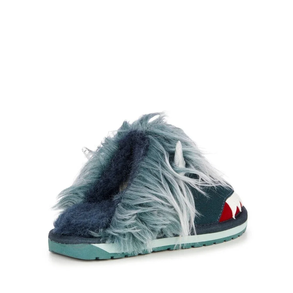 EMU Australia Monster K12620-304 Youth 12 Slipper Teal Faux Fur Shoes JOBB1714